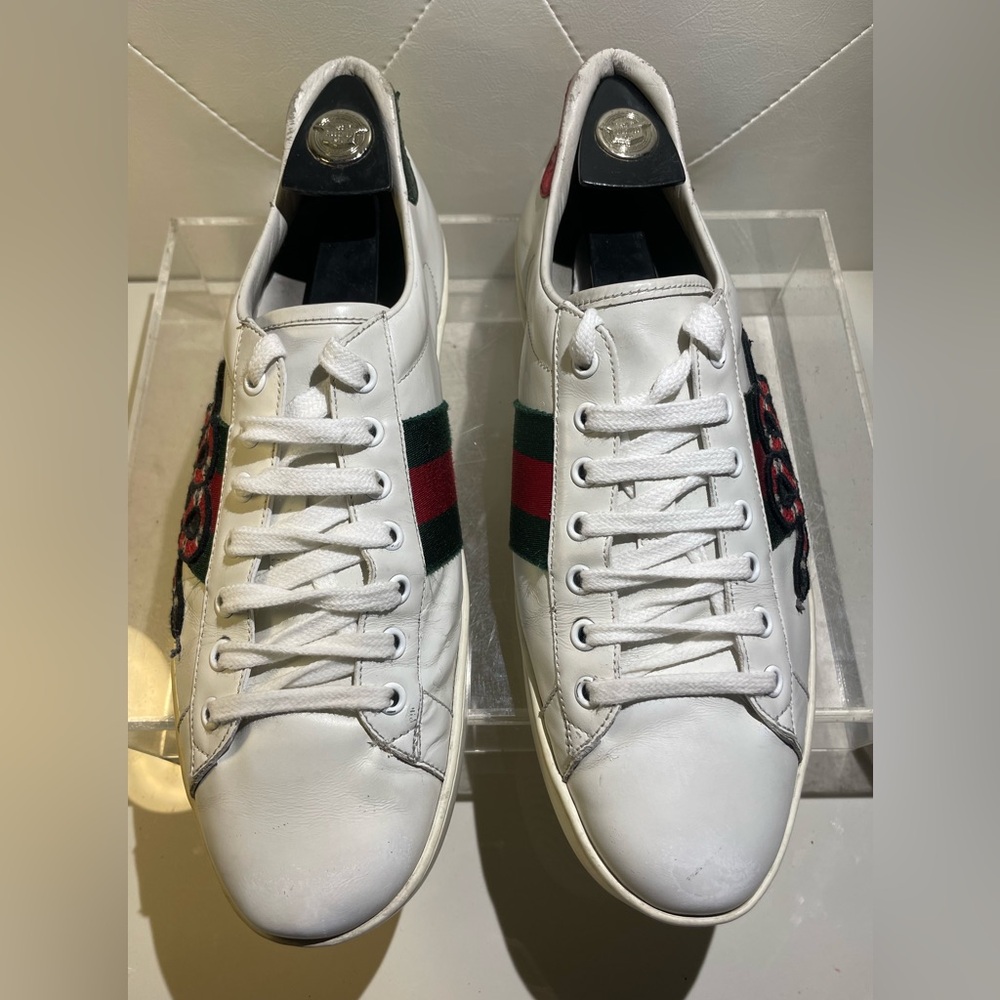 GUCCI ace leather low trainers sz 8.5 made in Italy good condition